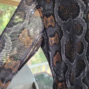 AllSaints “Norma” Snake Print Mesh Dress  UK 10 / US 6 (New With Tags)